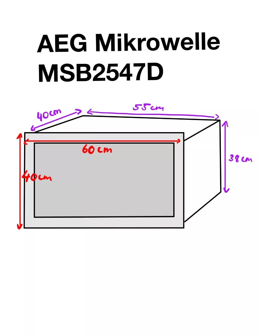 AEG MSB2547D-M 60CM EINBAU-MIKROWELLE / GRILL / TOUCH-BEDIENUNG
