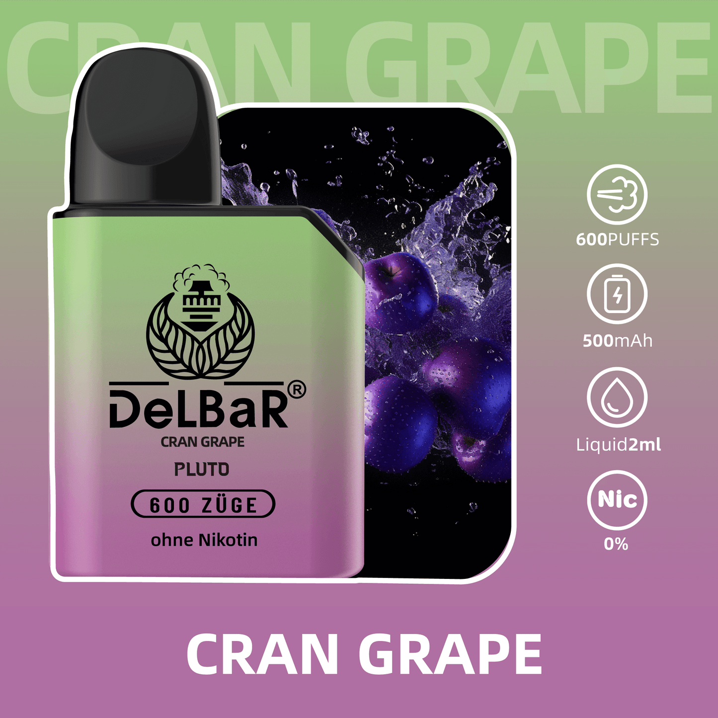 DeLBaR PLUTO Cran Gape (ohne Nikotin)