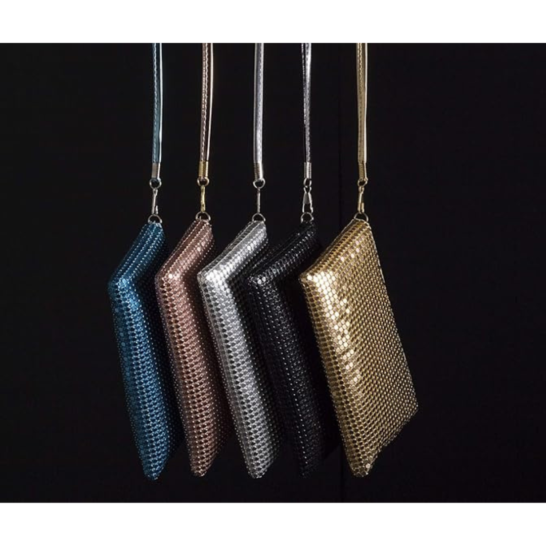 cecilia&bens 20er Jahre Clutch | Damen Umhängetasche klein mit Pailletten inkl. Handschlaufe | mini Tasche in 3 Farben
