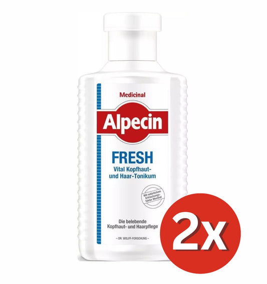 2er Pack Alpecin Medicinal Fresh Vital Kopfhaut Haartonikum 200ml (2)