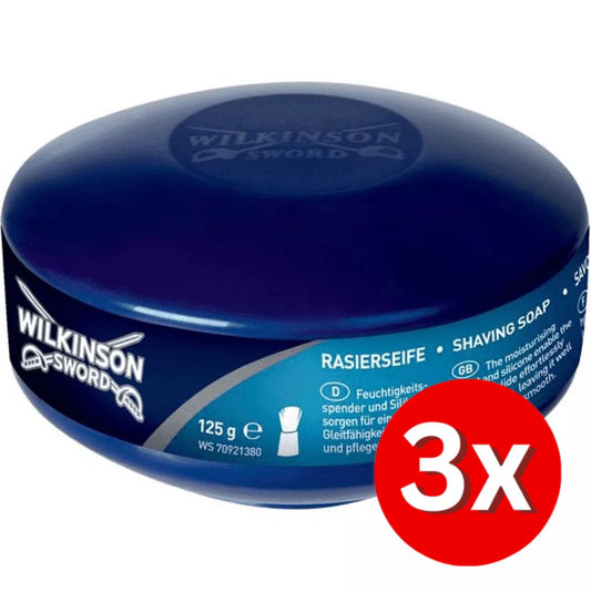3er Pack Wilkinson Sword Rasierseife im Tiegel 125g (30)