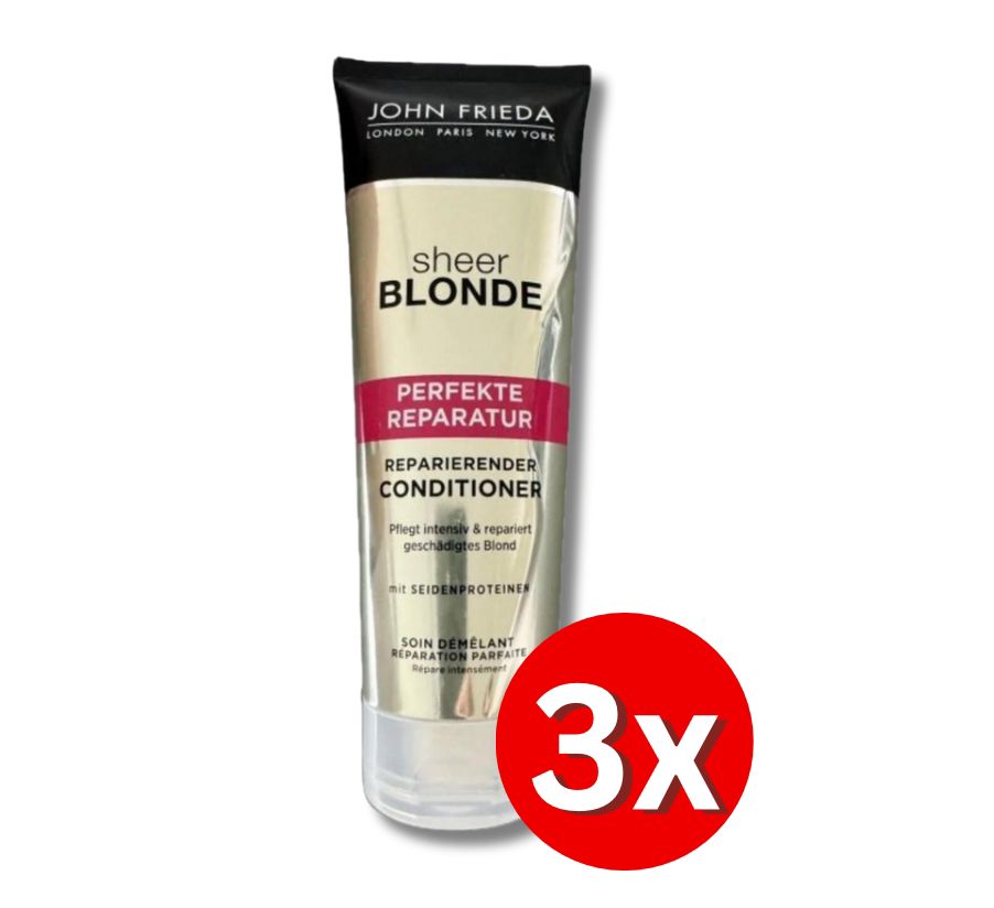 3er 10er Pack John Frieda Sheer Blonde Perfekte Reparatur Conditioner 250ml Intensiv Kur 25ml