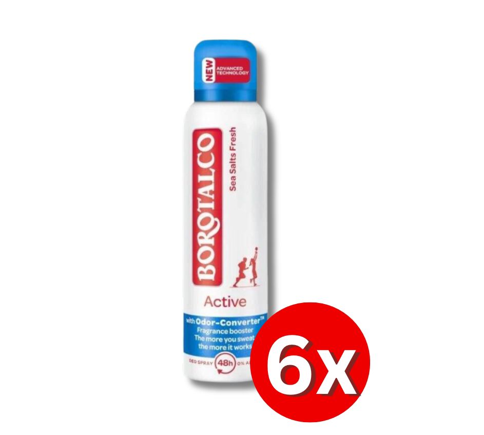 6er Pack Borotalco Deo Spray 150ml  (fünf verschiedene Duftrichtungen)