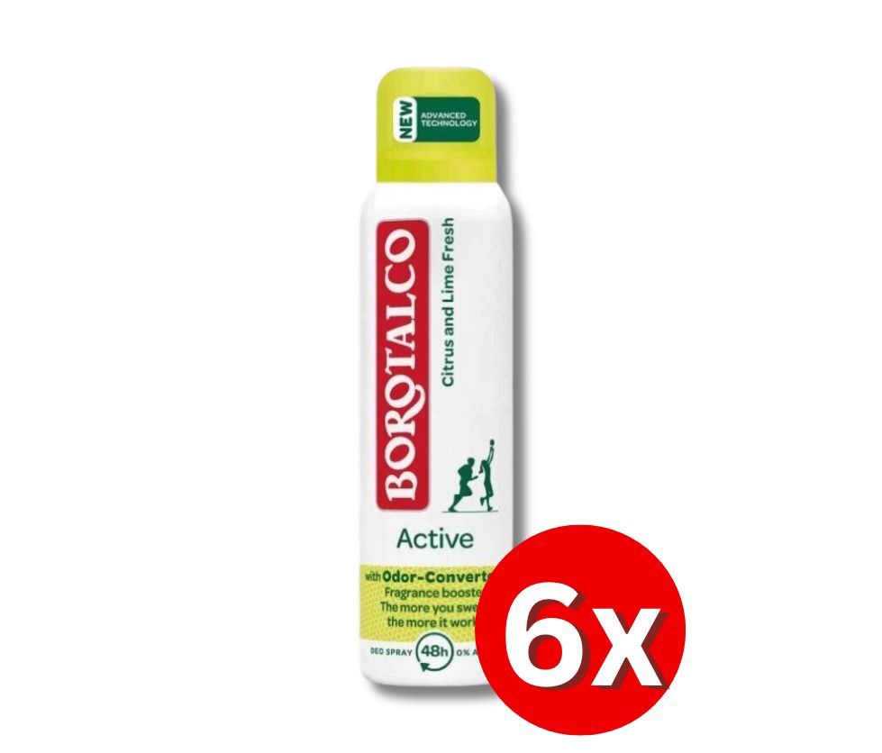 6er Pack Borotalco Deo Spray 150ml  (fünf verschiedene Duftrichtungen)