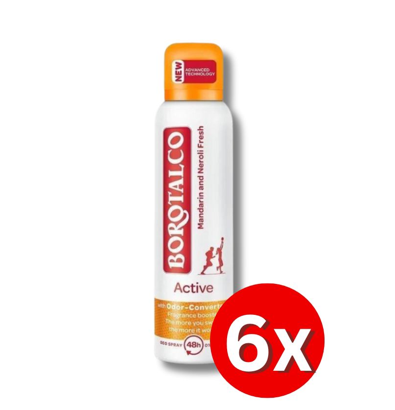 6er Pack Borotalco Deo Spray 150ml  (fünf verschiedene Duftrichtungen)