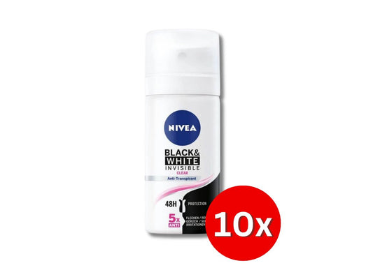 4er 10er Pack NIVEA Black & White Invisible Anti-Transpirant Deo Spray Clear 35 ml 150ml