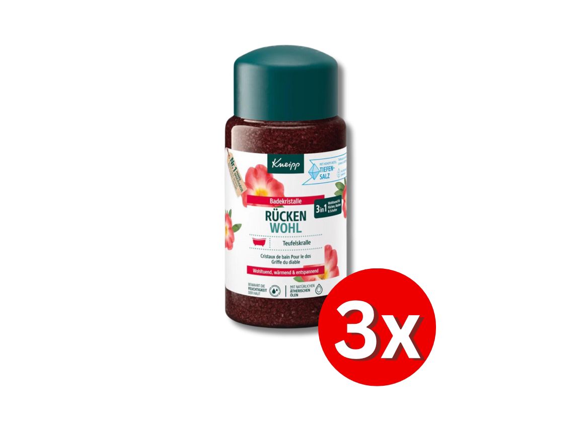 3er Pack Kneipp Badekristalle und Gesundheitsbad Rücken Wohl