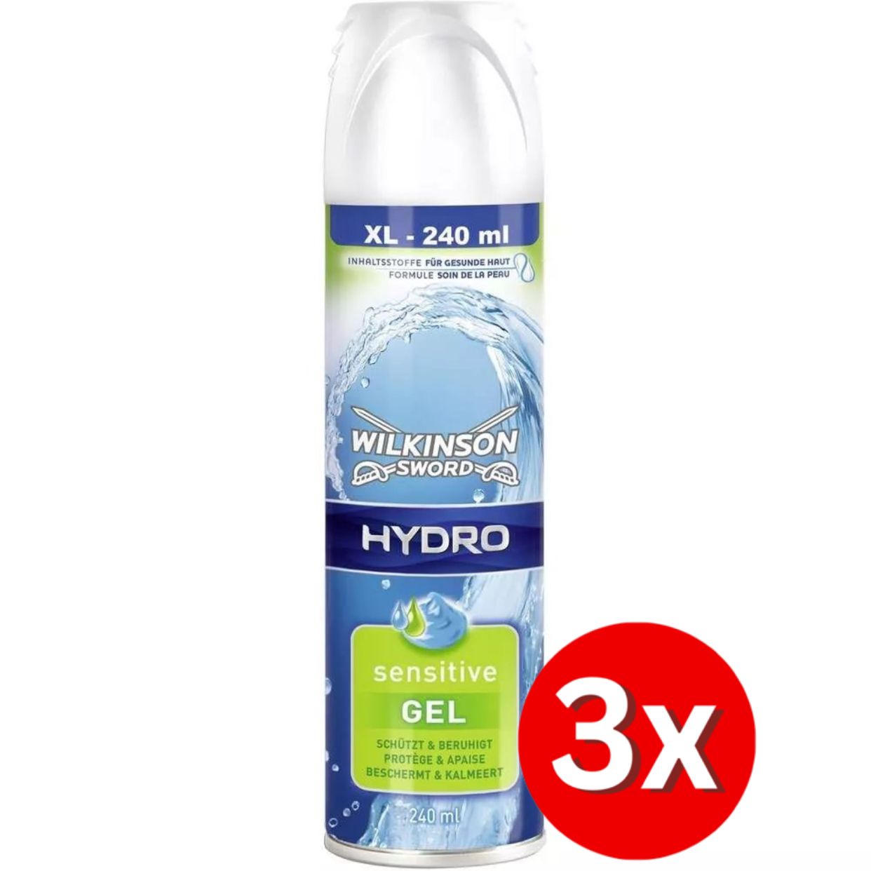 3er Pack Wilkinson Sword 200ml Protect (58) 240ml Hydro (59) Rasiergel